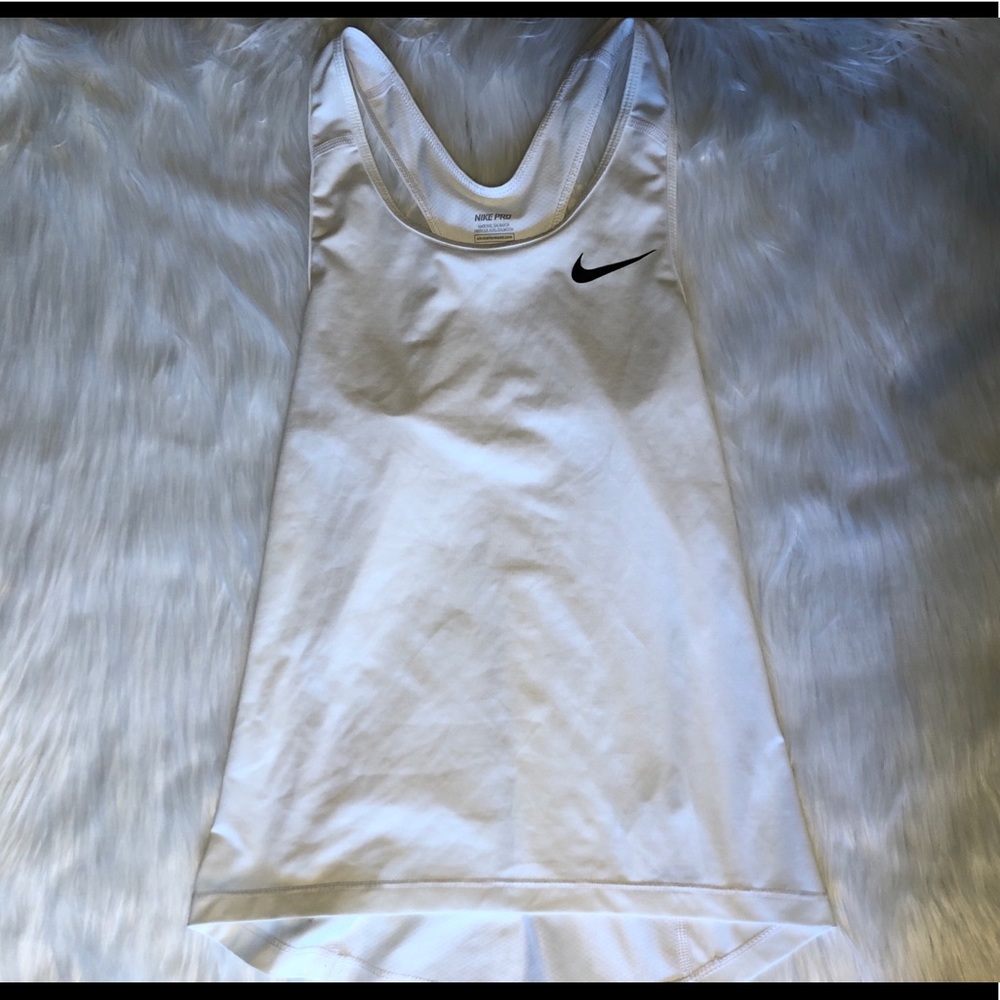 White Nike razor back tank